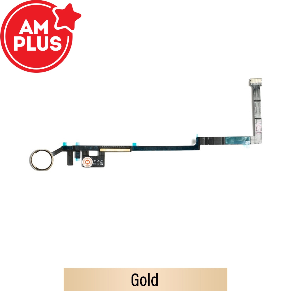 AMPLUS Home Button with Flex Cable for Apple iPad 5 2017 /  iPad 6 2018-Gold