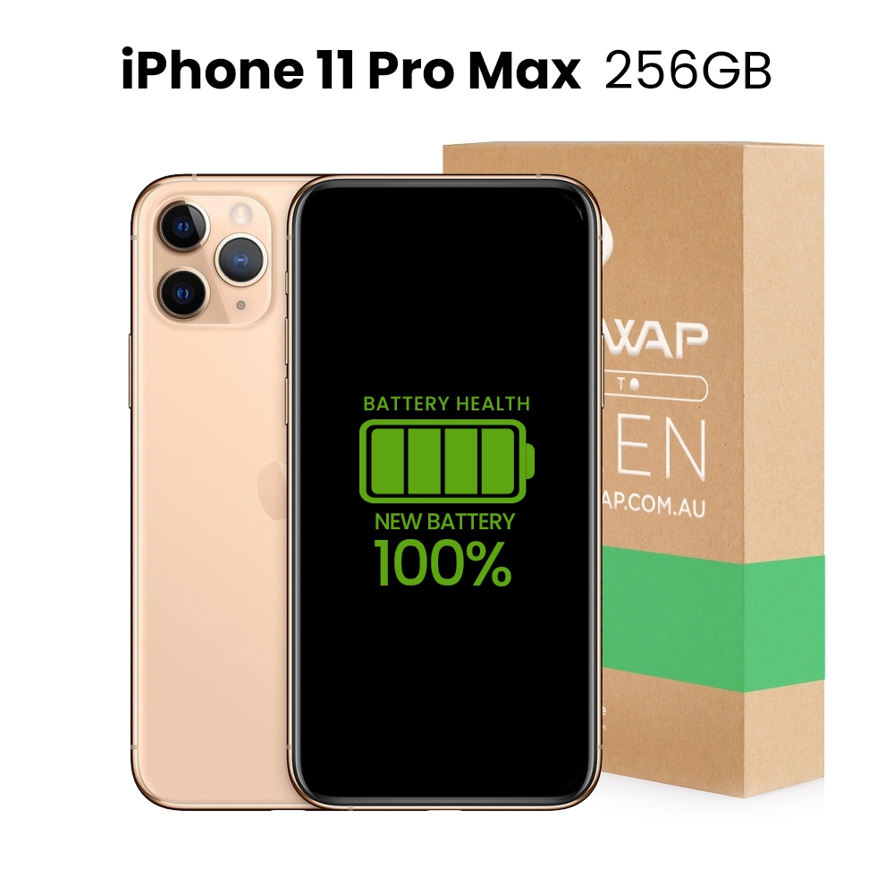 Apple Refurbished Fully Functional iPhone 11 Pro Max 256GB 100% New Battery - Grade B+ (Excellent)-M
