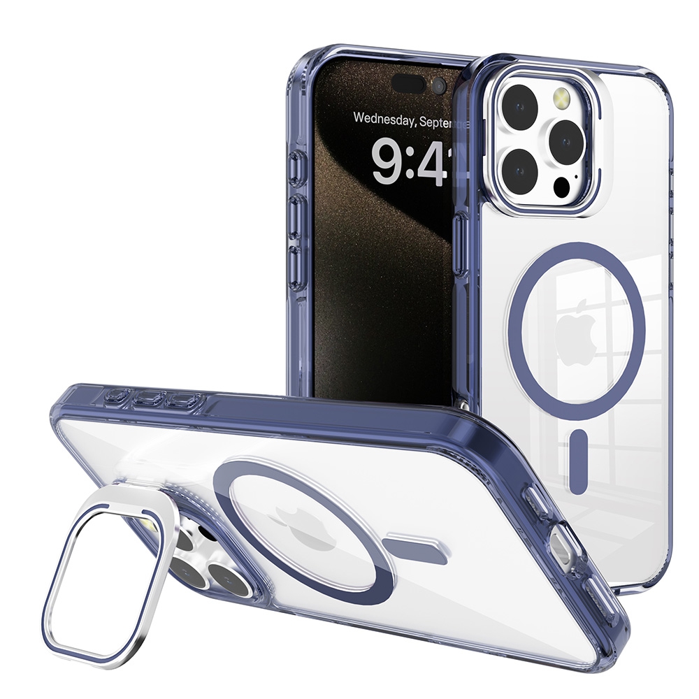 REDEFINE Lens Flip Stand Transparent Magsafe Case for iPhone 16e-Black