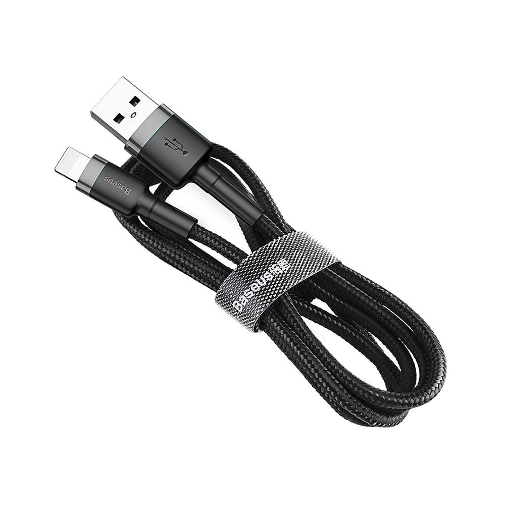 Baseus Cafule Fast Charge USB Data Charging Cable for iPhone-Black+Grey-1m
