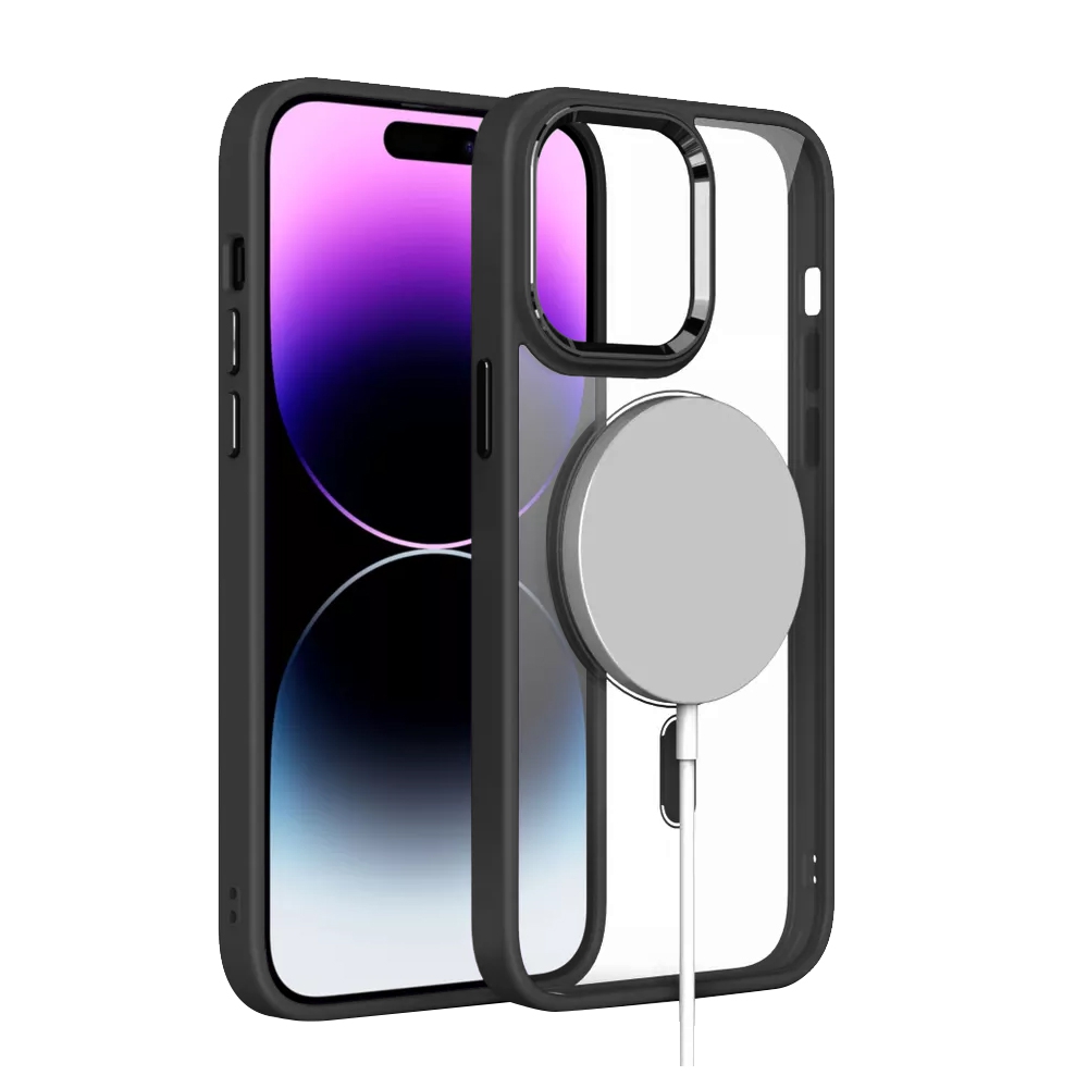 Redefine Metal Camera Lens Magnetic Transparent Magsafe Case for iPhone 14 Pro-White