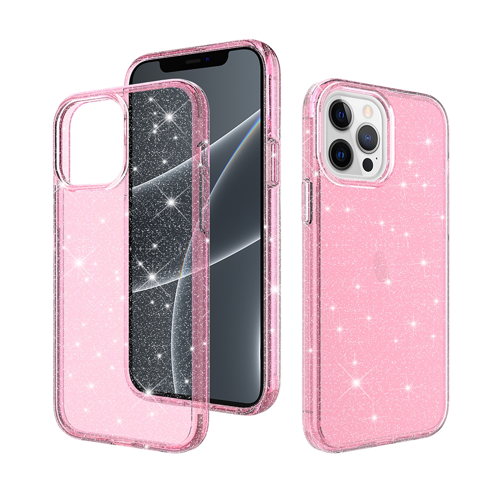 Ultimate Glitter Shockproof Case Cover for iPhone 13 Pro Max-Clear Black