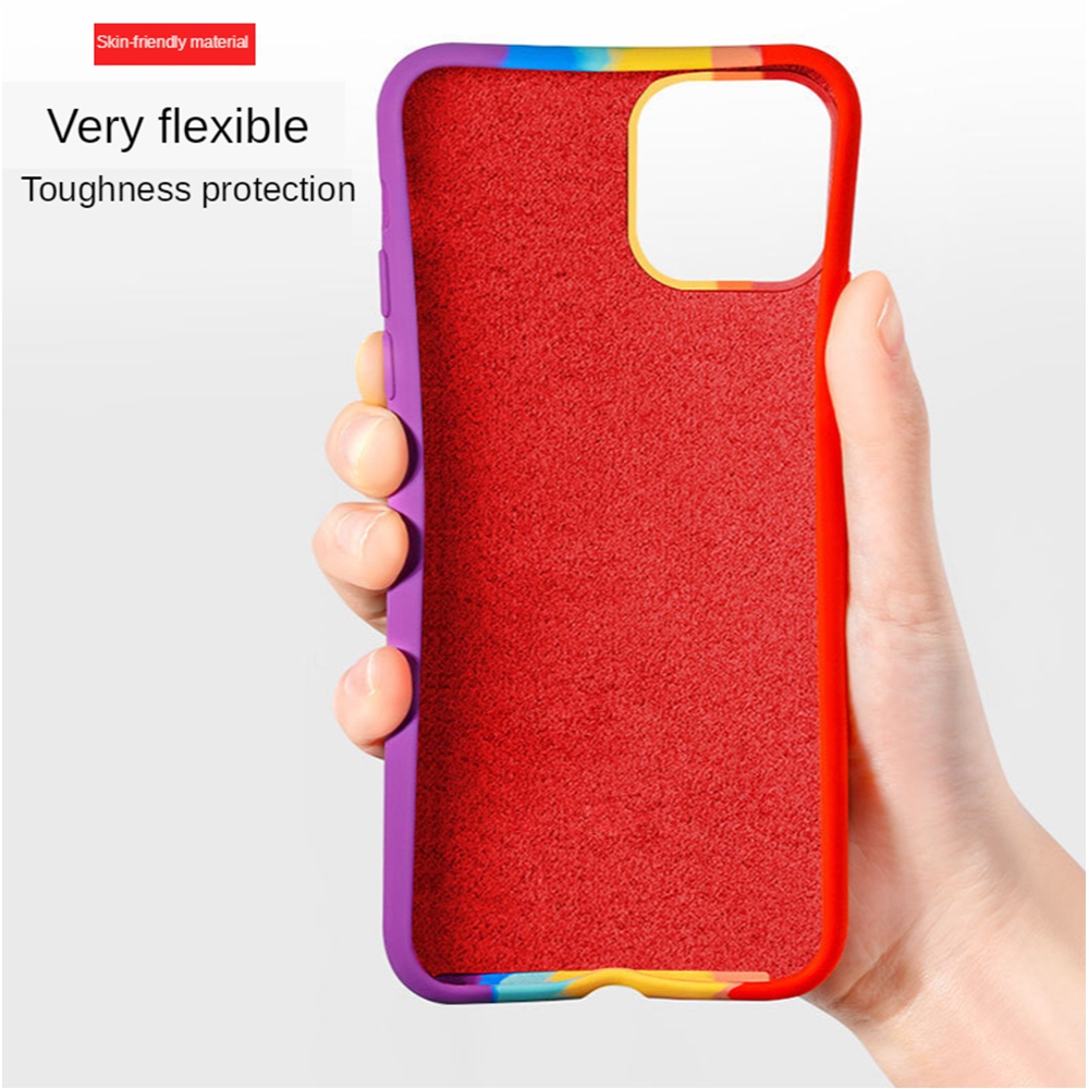 Rainbow Liquid Silicone Case Cover for iPhone 13 Pro Max