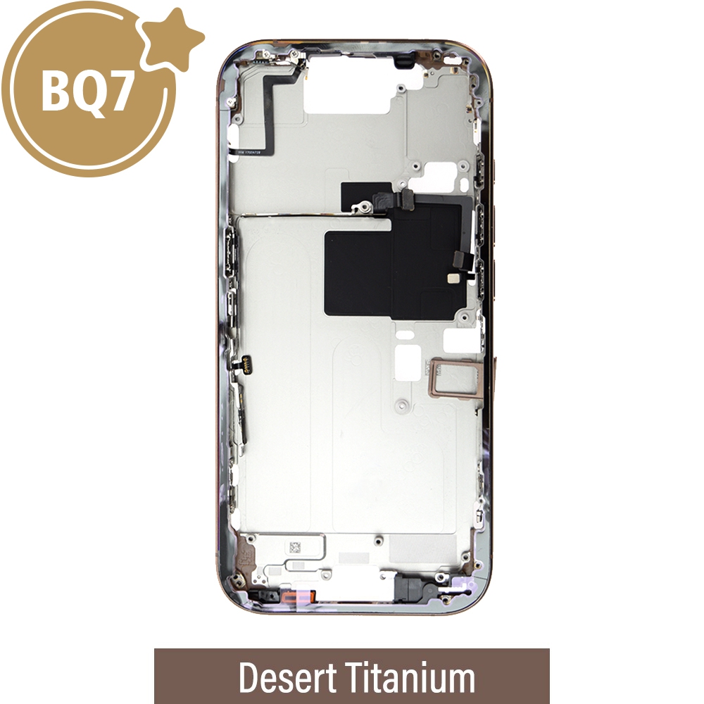 BQ7 Chassis Mid Frame Cover Replacement Assembly for iPhone 16 Pro-Desert Titanium (With SIM Tray Version)