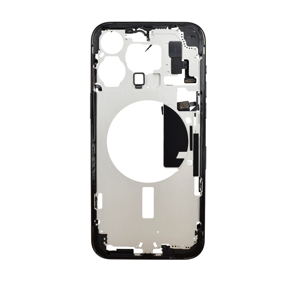 BQ7 Chassis Mid Frame Cover Replacement Assembly for iPhone 15 Pro Max-Black Titanium (With SIM Tray Version)