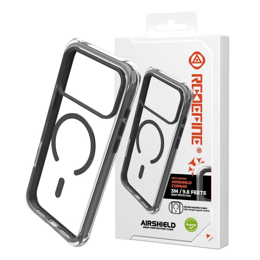 REDEFINE Airshield Drop Protection Transparent Case for iPhone 17 Pro-Black