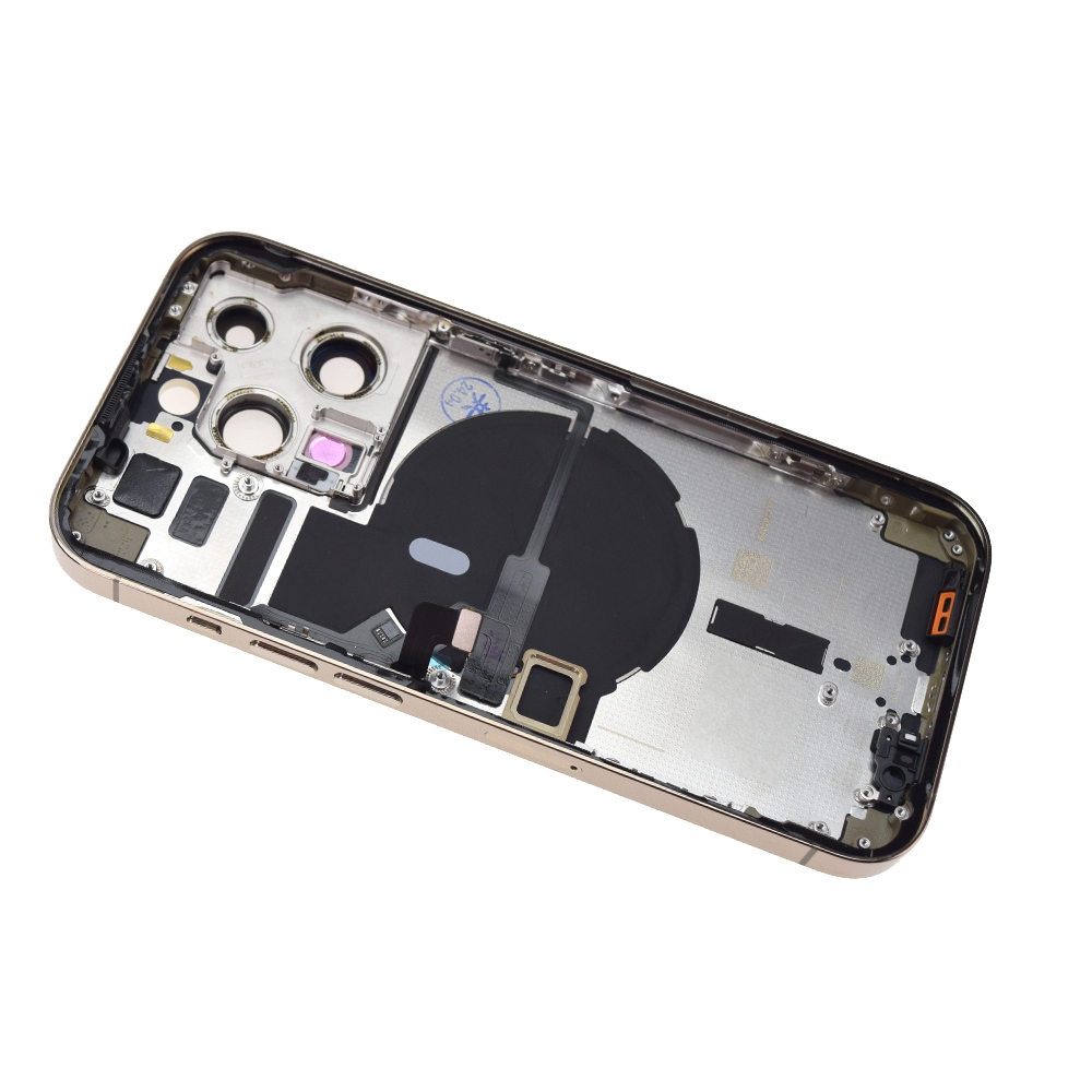 AMPLUS Rear Housing with Small Parts for iPhone 14 Pro-Gold