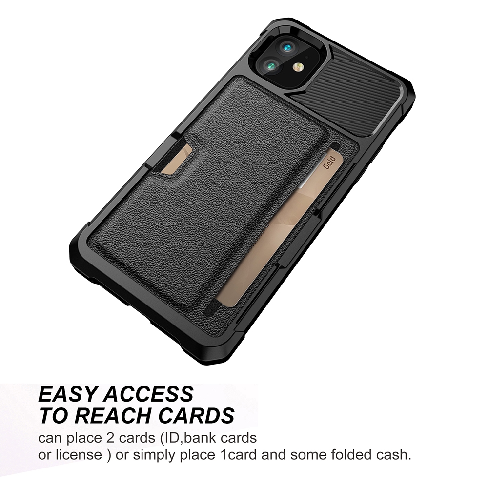 Magnetic Anti-fall Protection Case With Card Slot for iPhone 12 / 12 Pro (6.1'')