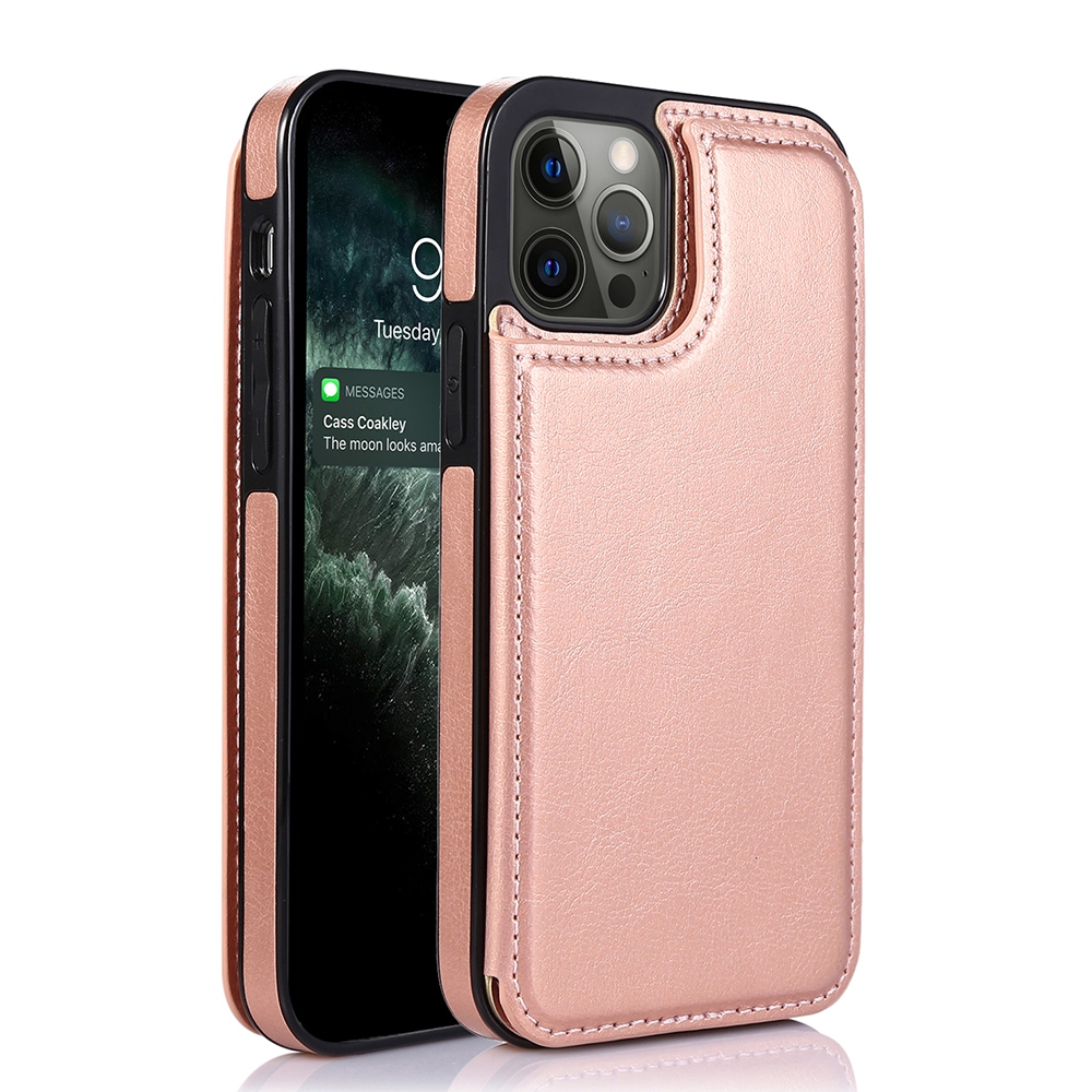 Back Flip Leather Wallet Cover Case for iPhone 14 Pro-Blue