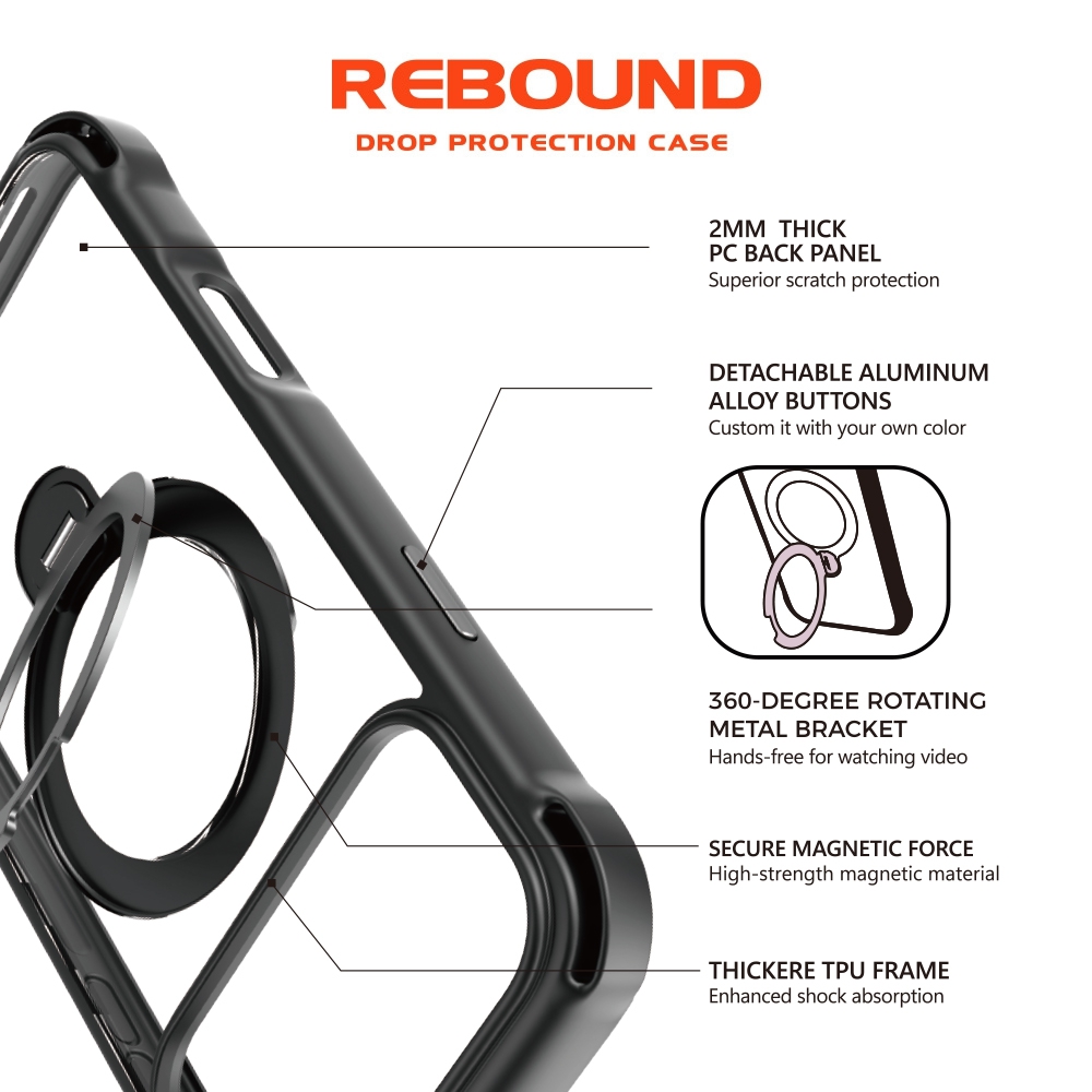 REDEFINE Rebound Drop Protection Magsafe Case for iPhone 17 Air-Black