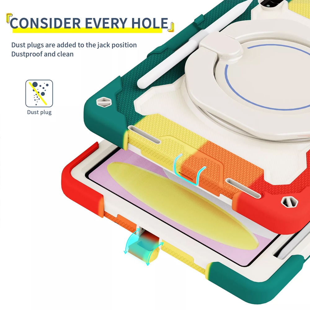 Armor Shockproof Handle Ring Rotation Case Cover for iPad Pro 11 (2018) / (2020) / (2021) / (2022) / Air (2020) / Air (2022)