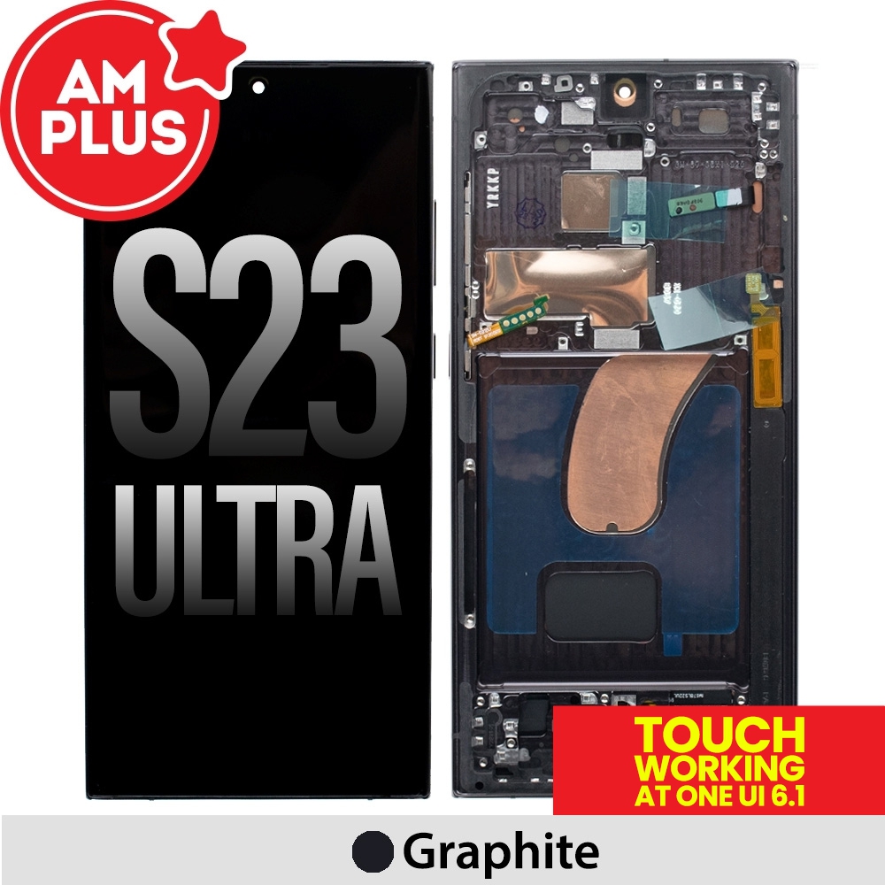 Samsung Galaxy S23 Ultra 5G G918B AMPLUS OLED Screen Replacement Digitizer with Frame-Graphite (impr