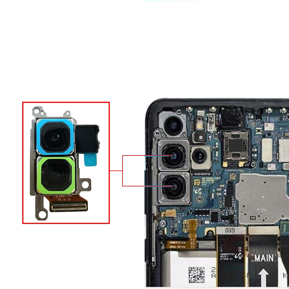 Rear Camera Module (12MP Wide+64MP Telephoto) Compatible for Samsung Galaxy S20 Plus G985 / 5G G986 (PULL-A)