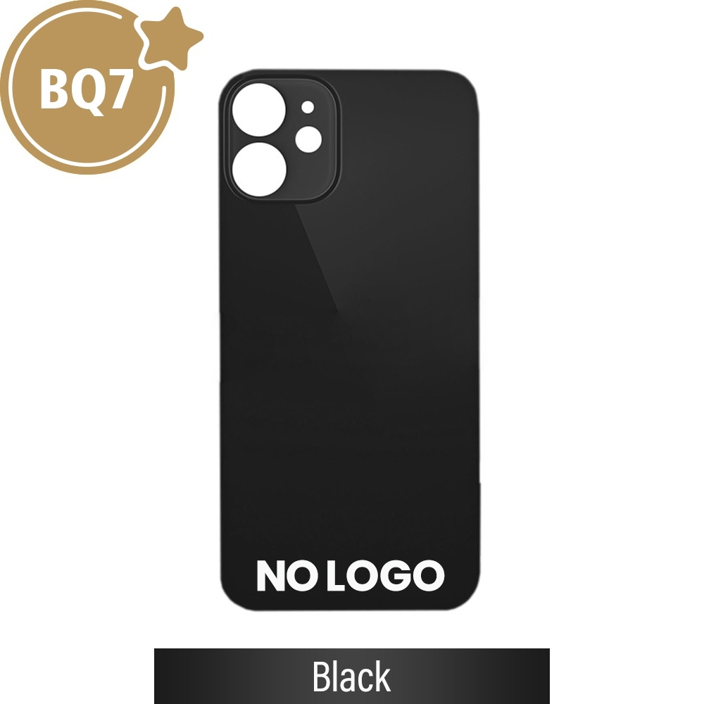 BQ7 Rear Glass With 3M Adhesive Replacement for iPhone 12 mini (NO LOGO)-Black