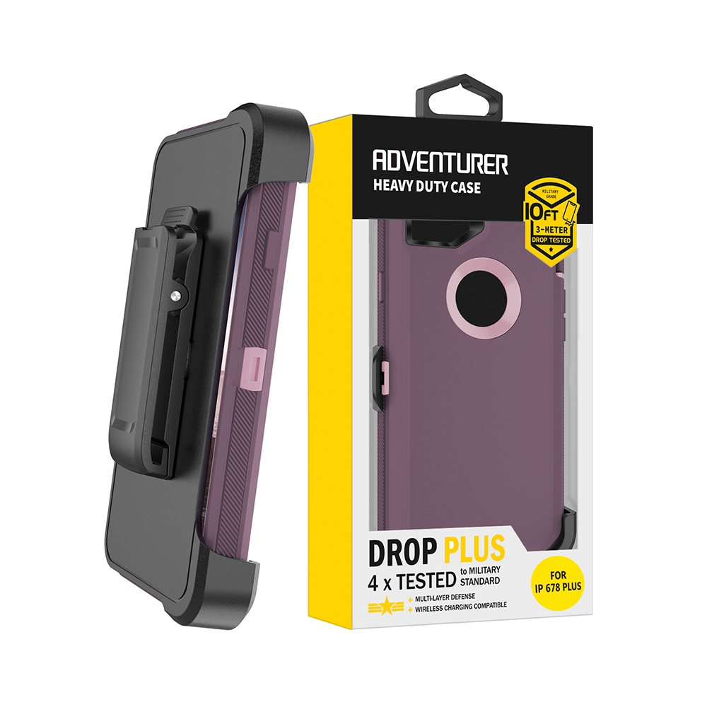 Shockproof Robot Armor Hard Plastic Case with Belt Clip  for iPhone 6 Plus / 6s Plus / 7 Plus / 8 Plus-Black