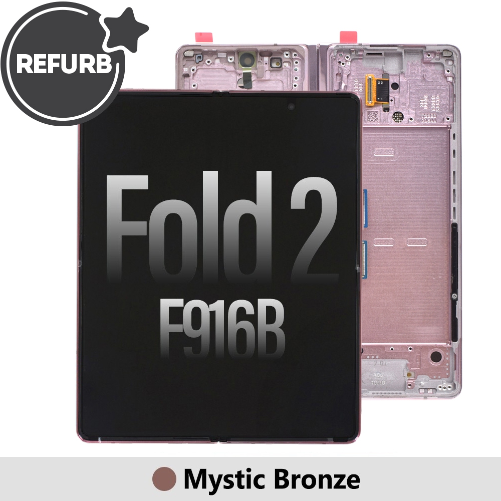 REFURB OLED Screen Replacement with Frame for Samsung Galaxy Z Fold2 5G F916B-Mystic Bronze