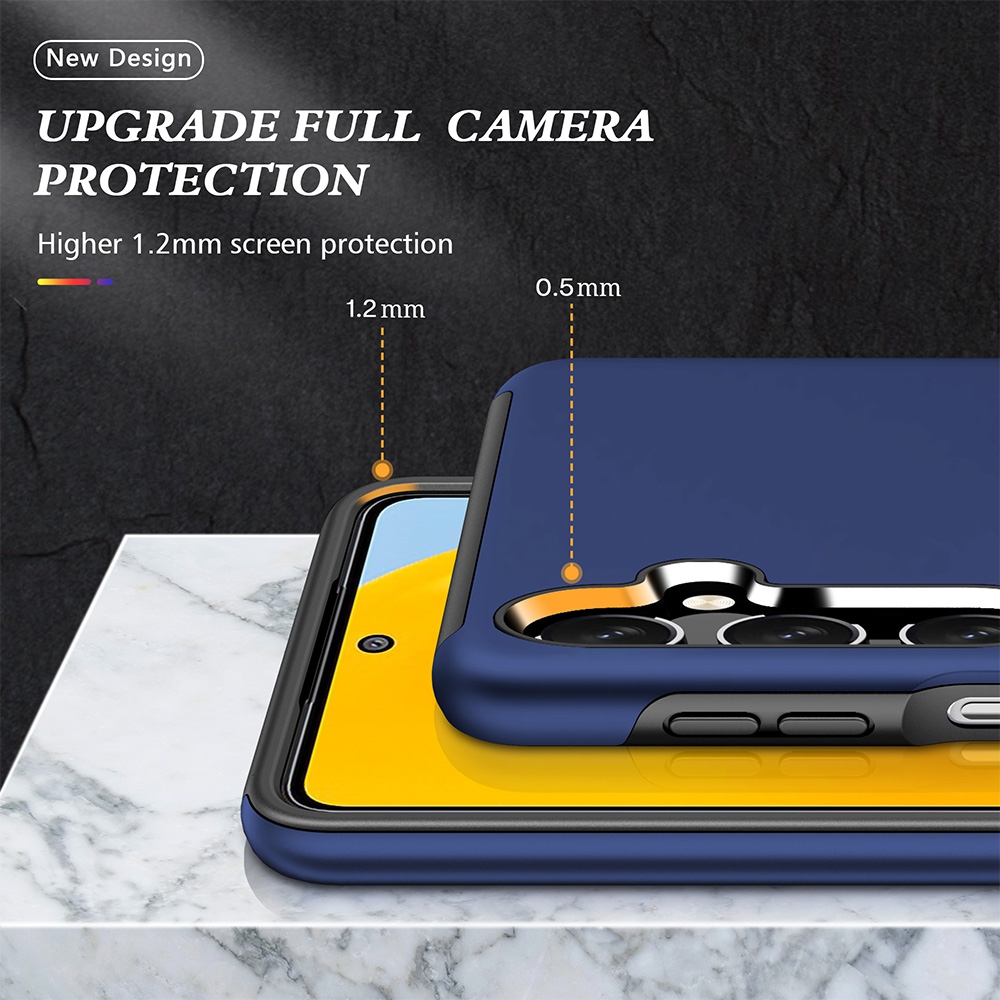 Magnetic Ring Holder Shockproof Cover Case for Samsung Galaxy A25-Navy