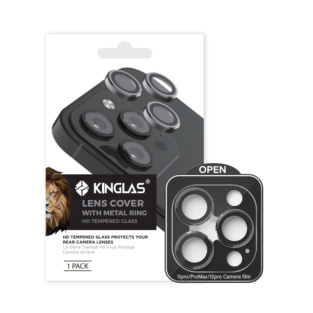 Kinglas Camera Lens Protector for iPhone 11 Pro / 11 Pro Max / 12 Pro (Set of 3)-Graphite