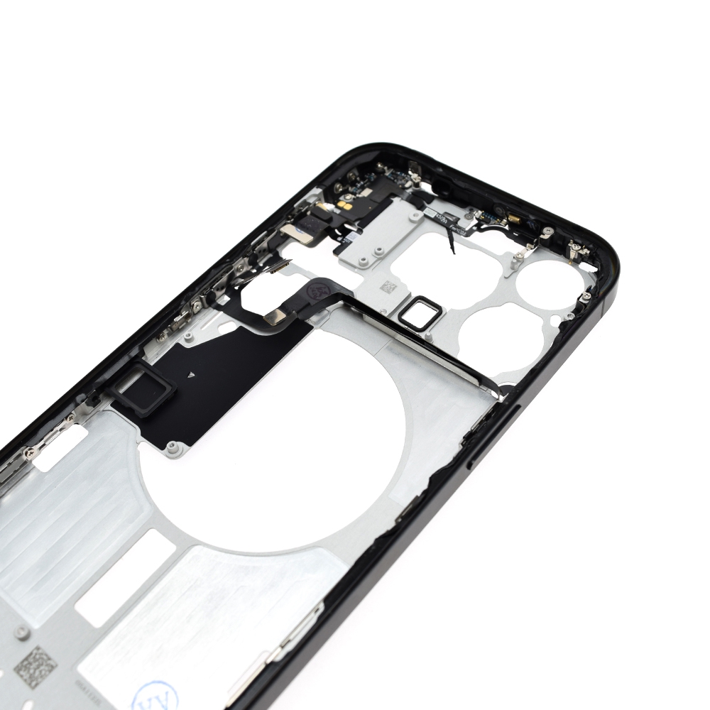 BQ7 Chassis Mid Frame Cover Replacement Assembly for iPhone 15 Pro Max-Black Titanium (With SIM Tray Version)