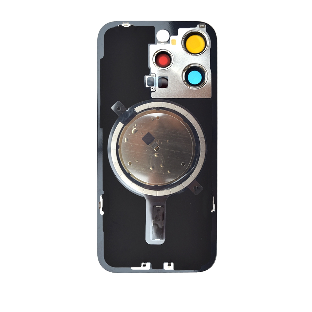 BQ7 Rear Cover Glass with Camera Lens Glass and Magsafe Magnet for iPhone 15 Pro (NO LOGO)-White Titanium