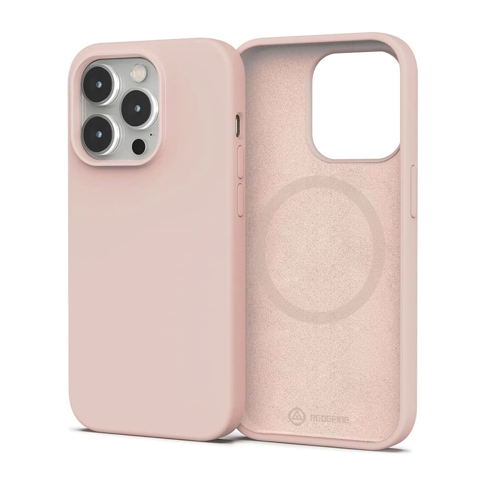REDEFINE Liquid Silicone Case Cover with Magnetic Ring for iPhone 16 Magsafe-Baby Pink