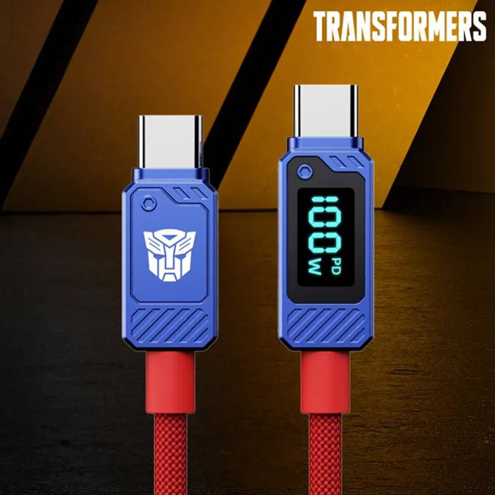 Transformers TF-A18 Type to Type C 60W / 100W Fast Charge Data Cable-Black