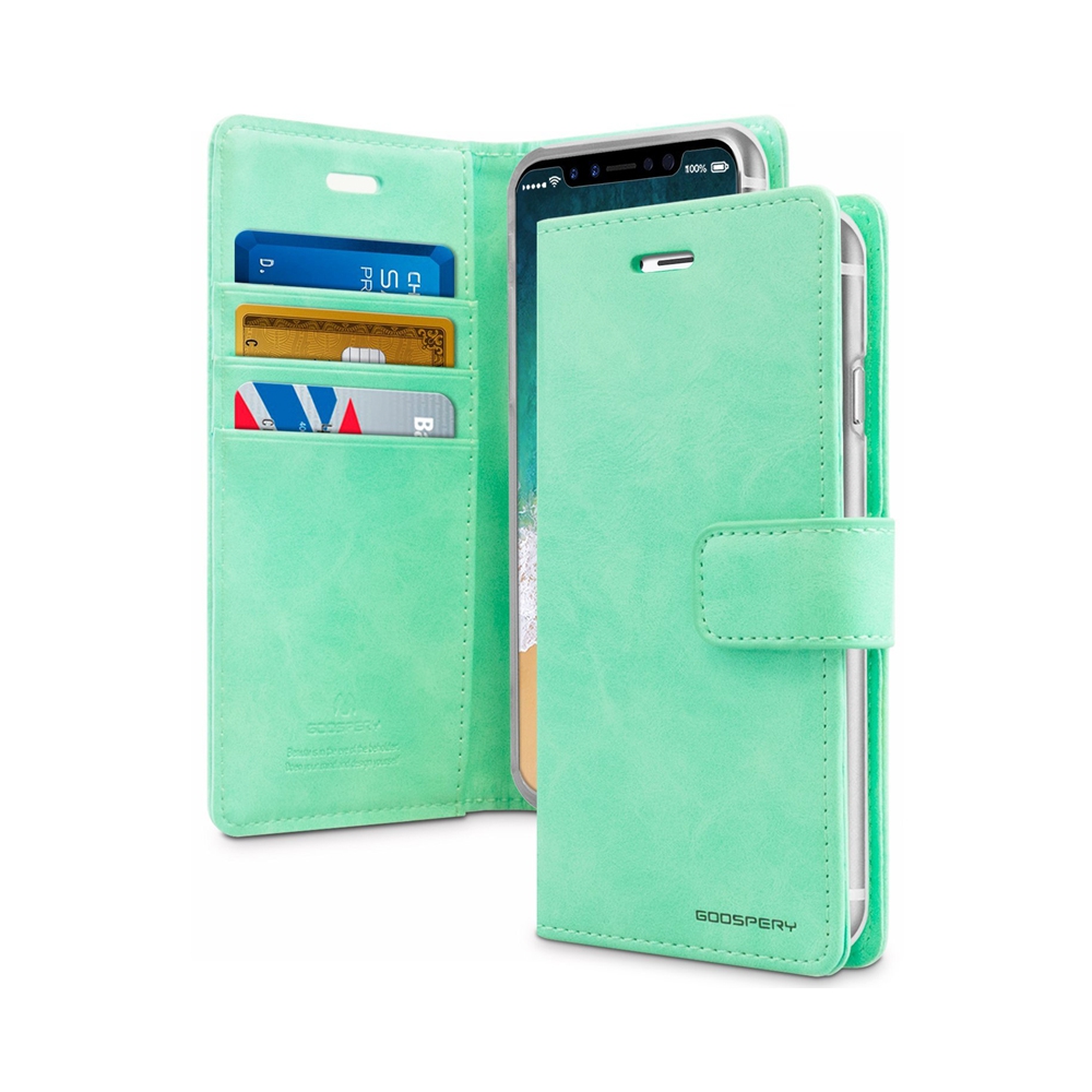 Mercury Blue Moon Diary Cover for iPhone XS Max-Black