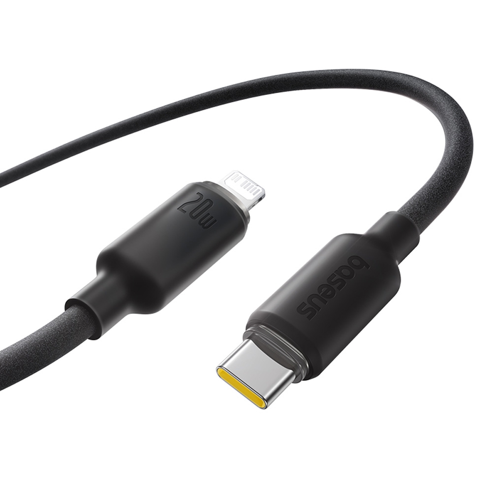 Baseus Foamed Silicone Fast Charging Data Cable USB-C to iP 20W (2m)-Cosmic Black