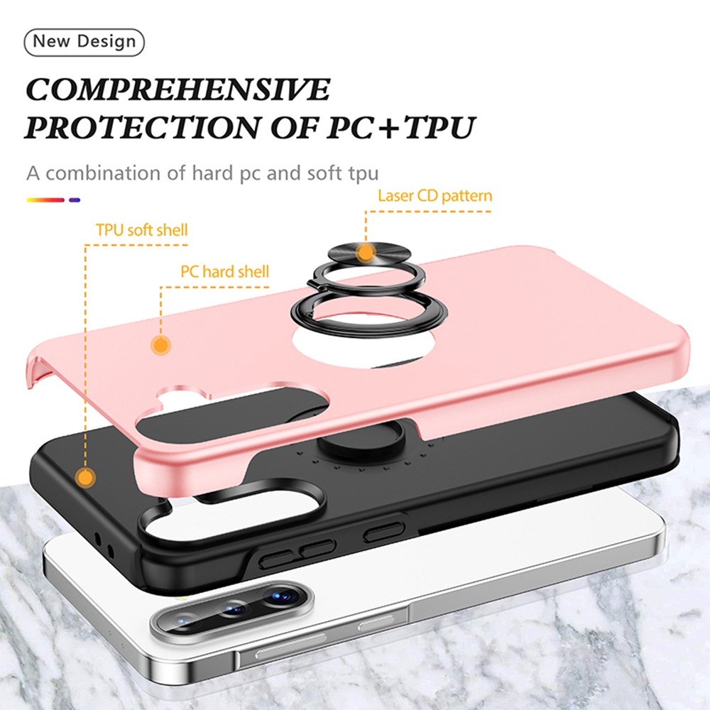 Magnetic Ring Holder Shockproof Case Cover for Samsung Galaxy A57 5G A576-Pink