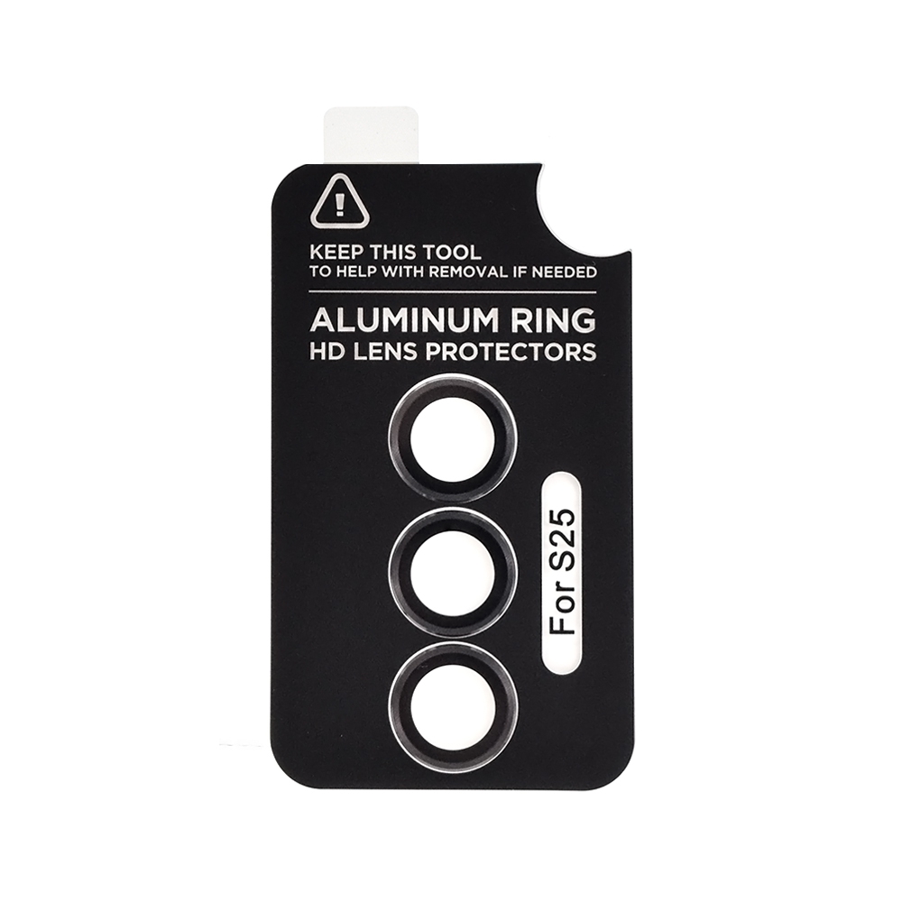 Kinglas Metal Ring HD Tempered Glass Camera Lens Protector Film for Samsung Galaxy S25-Grey