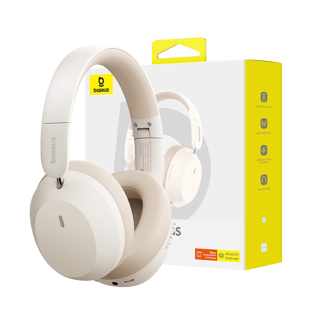 Baseus Bass 35 Max Wireless Headphones (A00070800221-00/A00070800821-00)-Grey