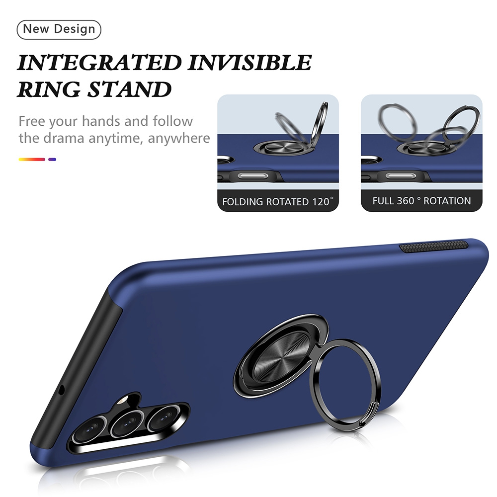 Magnetic Ring Holder Shockproof Cover Case for Samsung Galaxy A25-Navy