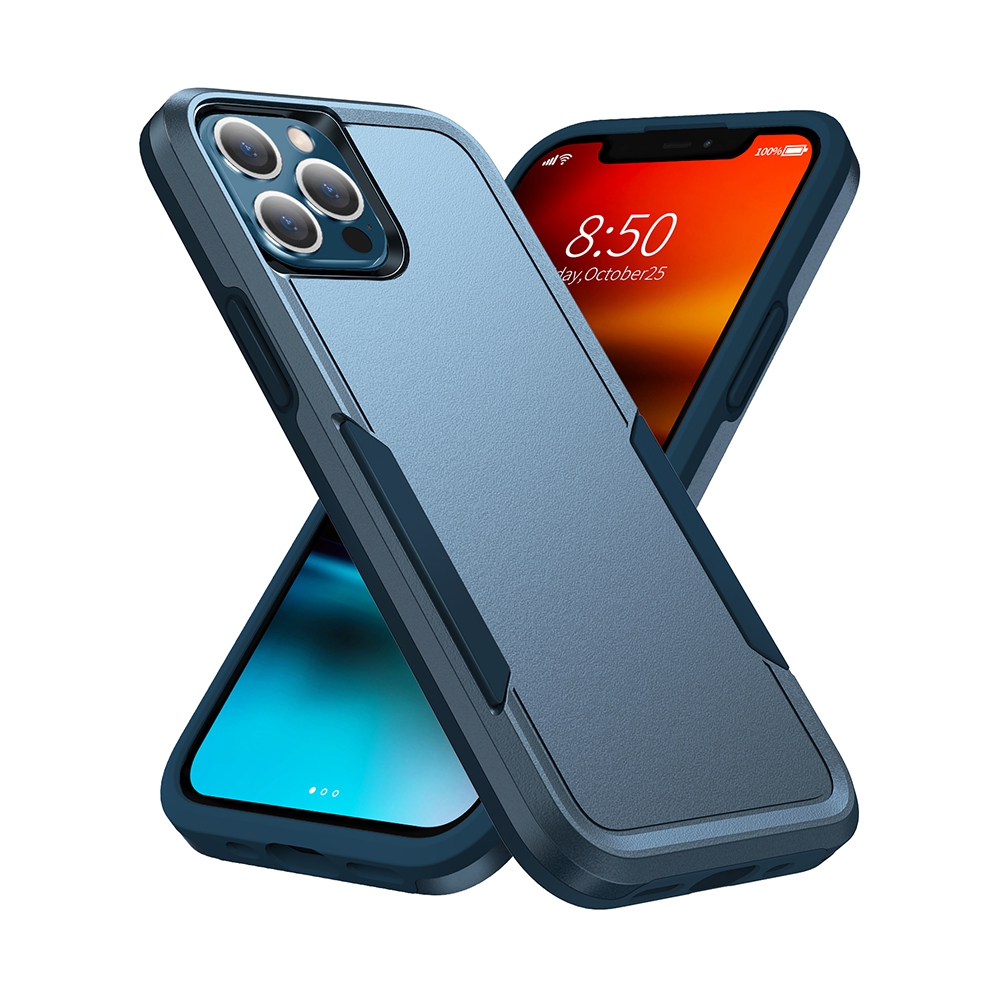 Dual Layer Shockproof Case Cover for iPhone 14 Max (Plus)-Black