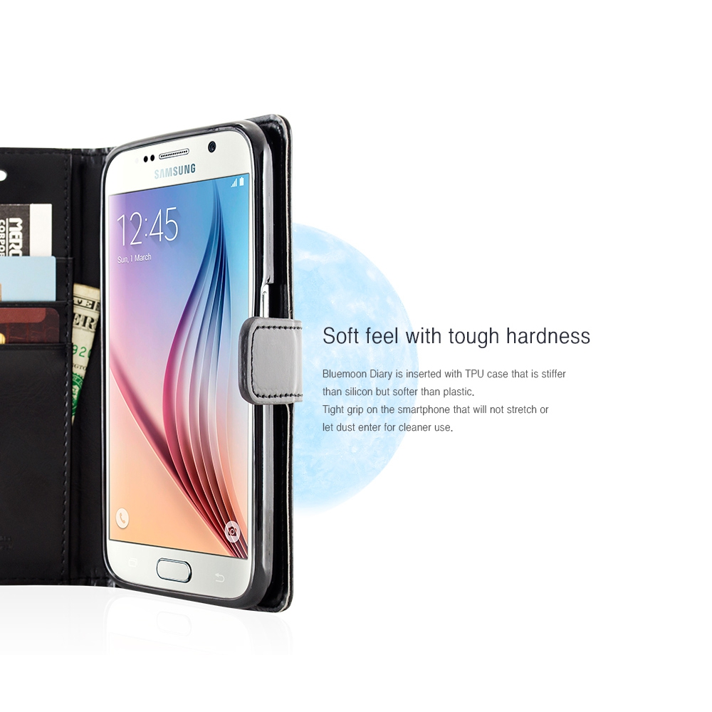 Mercury Blue Moon Diary Cover for iPhone XS Max-Black