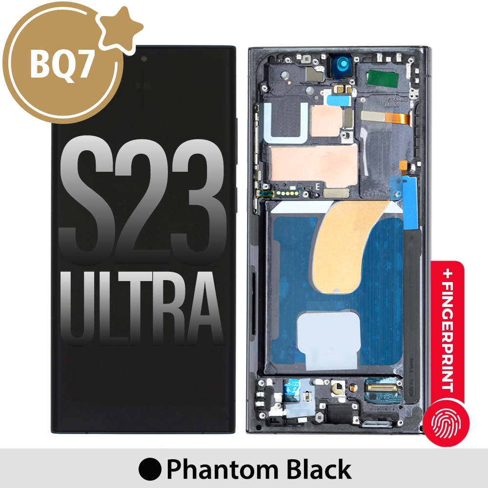 Samsung Galaxy S23 Ultra 5G S918B BQ7 OLED Screen Replacement with Frame -Phantom Black (1:1 screen size. as the same as original screen)
