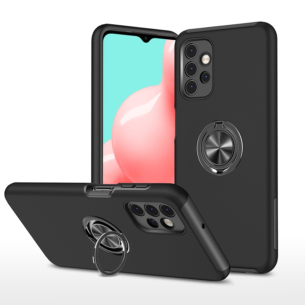 Magnetic Ring Holder Shockproof Cover Case for Samsung Galaxy A32 4G A325F-Black