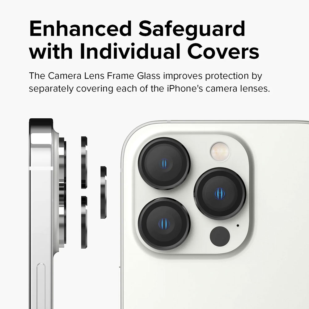 Kinglas Camera Lens Protector for iPhone 11 Pro / 11 Pro Max / 12 Pro (Set of 3)-Silver