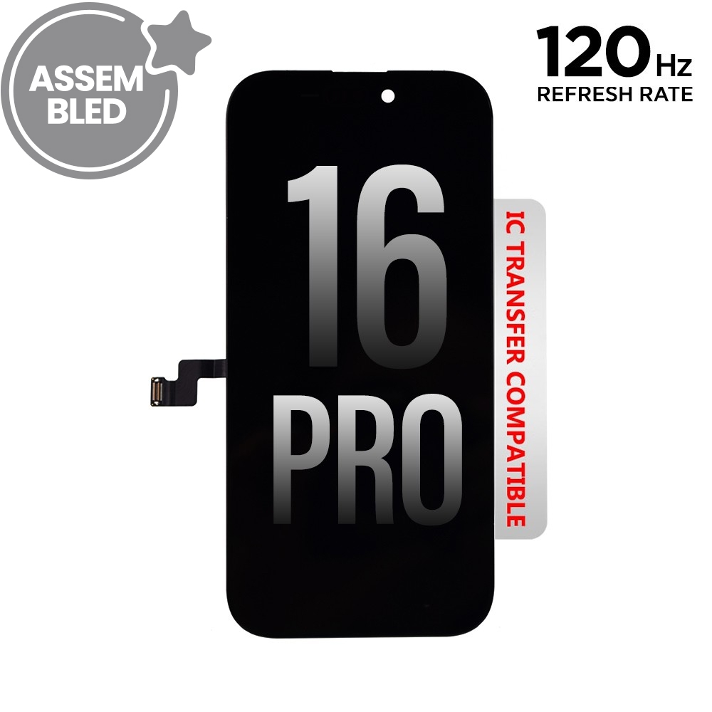 ASSEMBLED OLED Screen Replacement for iPhone 16 Pro (120HZ, Compatible for IC chip transfer)