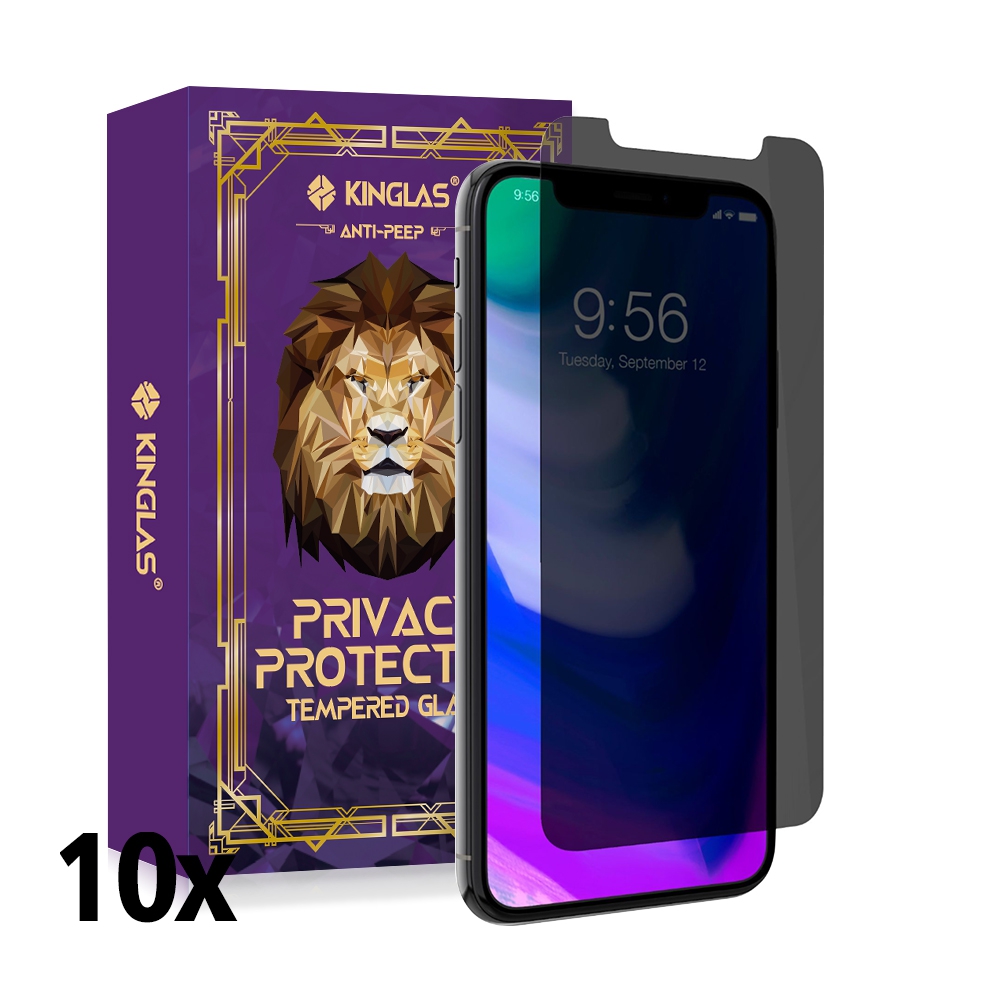 Kinglas 10 Packs Privacy Tempered Glass Screen Protector*iPhone XS Max / 11 Pro Max