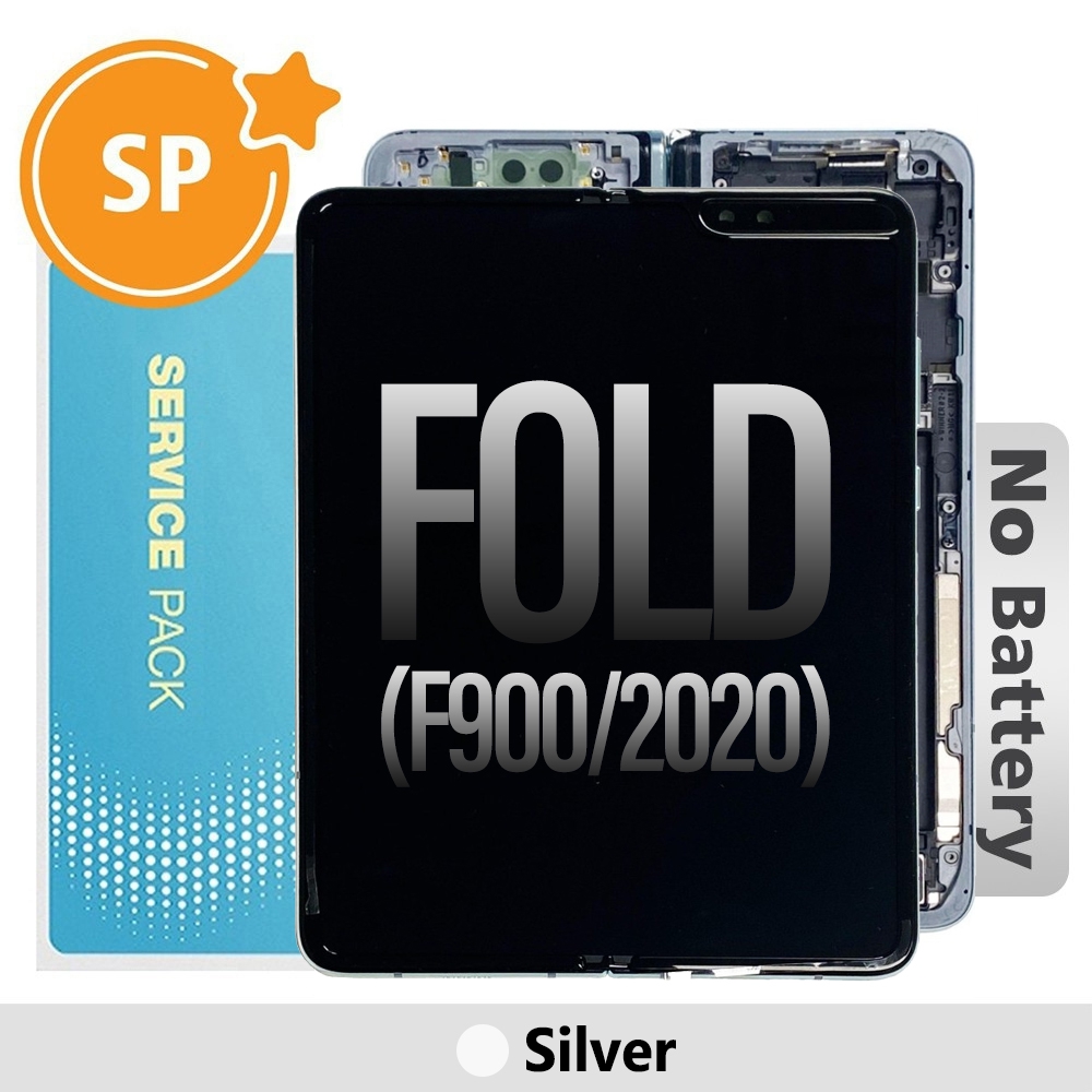 Samsung Galaxy Fold F900F LCD Screen Replacement with Frame Without Battery GH82-20132A (Service Pack)-Silver (Blackout issue fix: https://youtu.be/CEnwc6FKJLk)