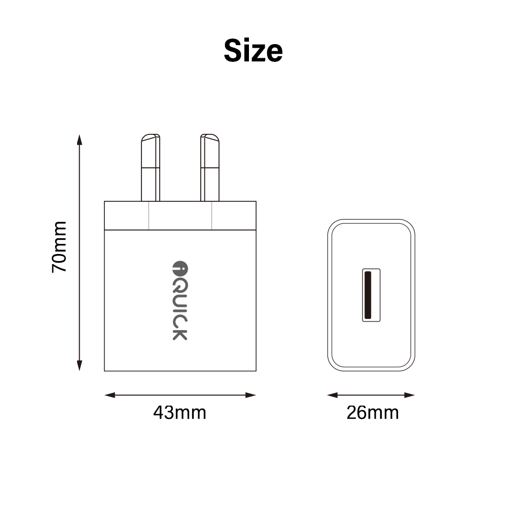 iQuick 18W QC3.0 USB-A Charging Adapter