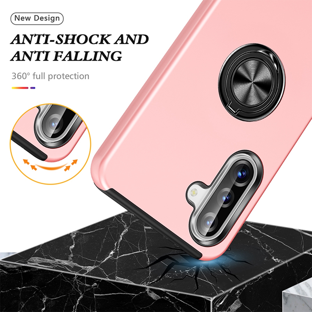 Magnetic Ring Holder Shockproof Case Cover for Samsung Galaxy A57 5G A576-Pink