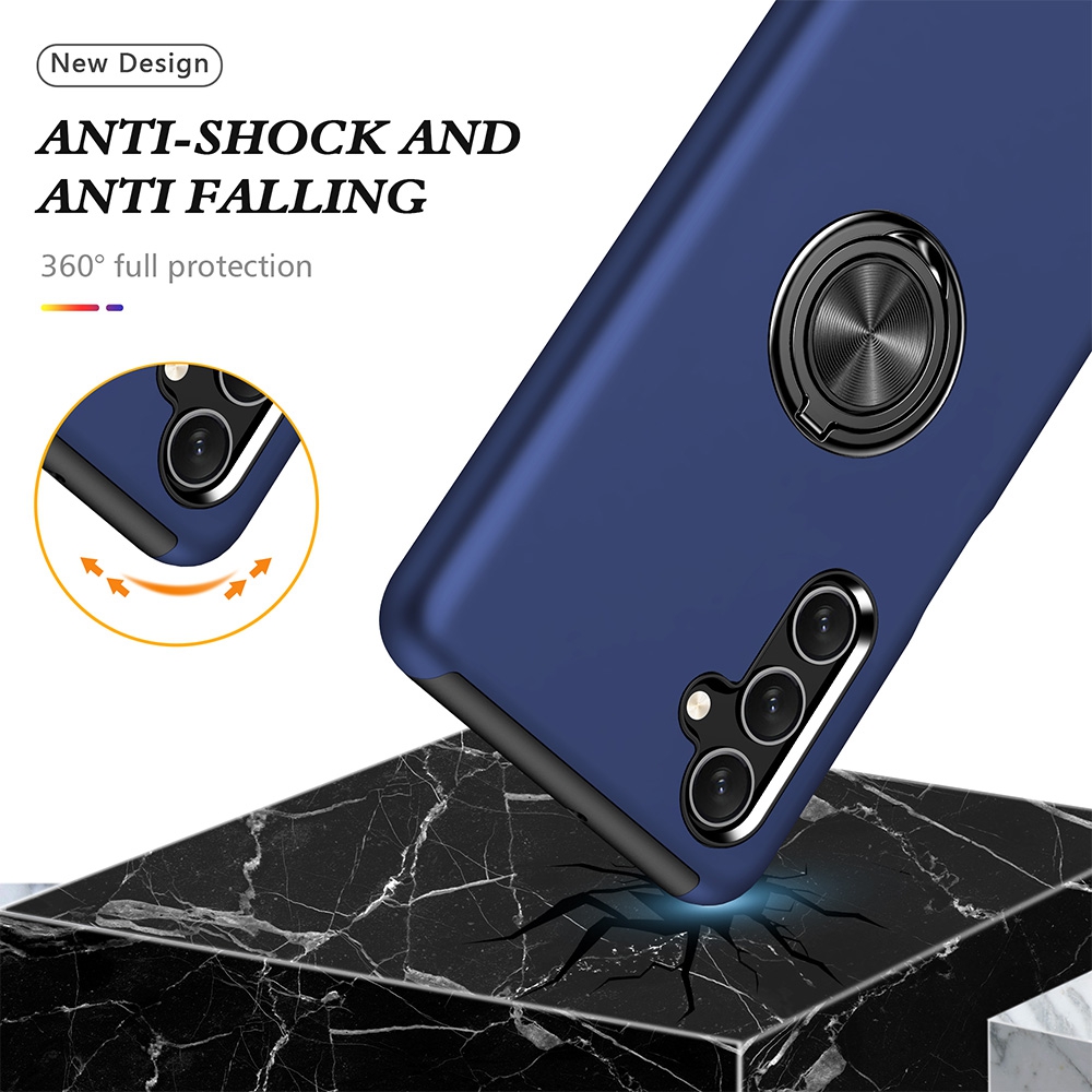 Magnetic Ring Holder Shockproof Cover Case for Samsung Galaxy A25-Navy