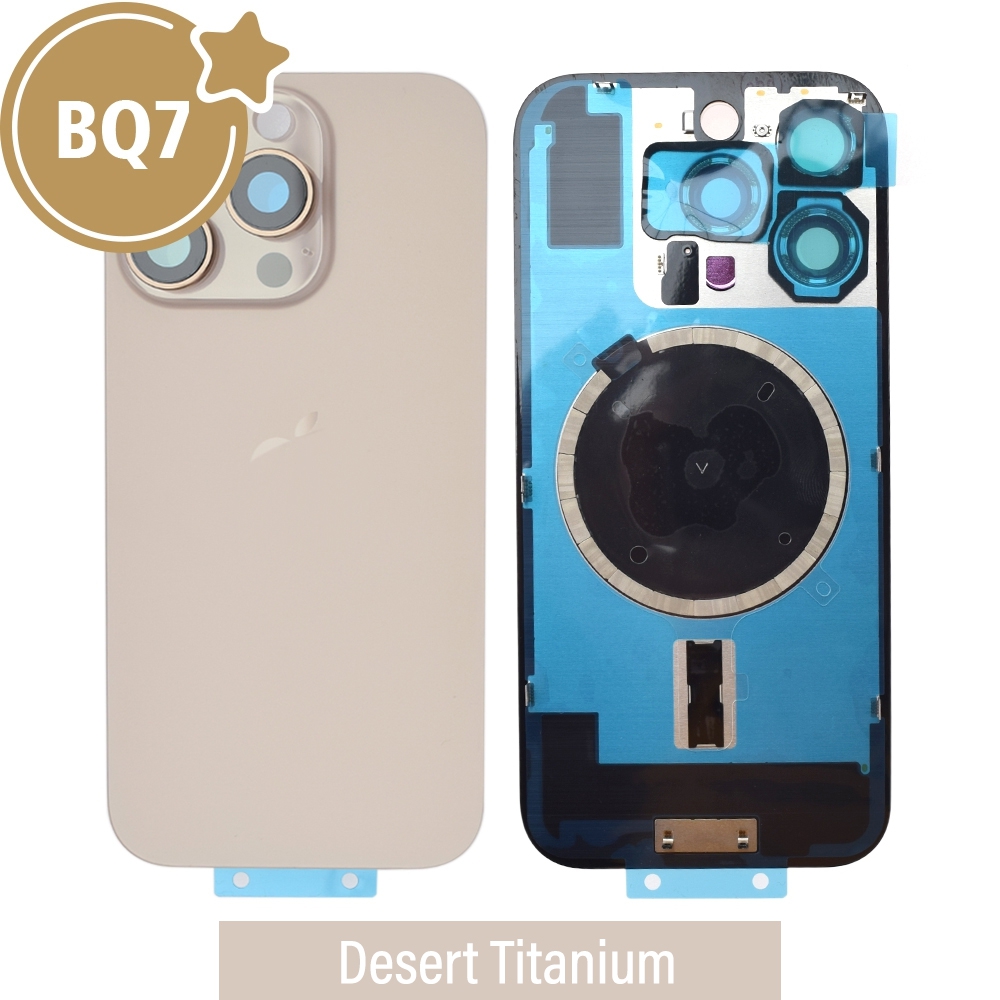 BQ7 Rear Cover Glass with Camera Lens Glass and Magsafe Magnet for iPhone 16 Pro-Desert Titanium