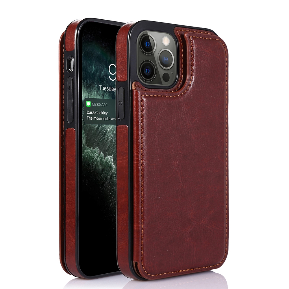 Back Flip Leather Wallet Cover Case for iPhone 14 Pro-Blue